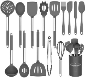Silicone Cooking Utensil Set, Umite Chef Kitchen Utensils 15pcs Cooking Utensils Set