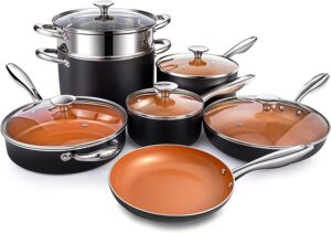 MICHELANGELO Pots and Pans Ultra Nonstick Copper Cookware Set