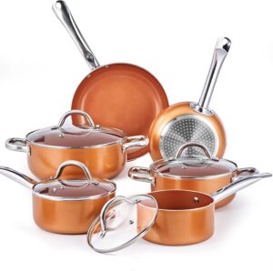 Nonstick Cookware Set, CUSINAID 10-Piece Aluminum Cookware Sets