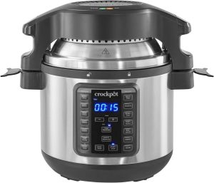 Crock-pot SCCPPA800-V1 Express Crisp 8-Quart Pressure Cooker Includes Air Fryer Lid, Stainless Steel