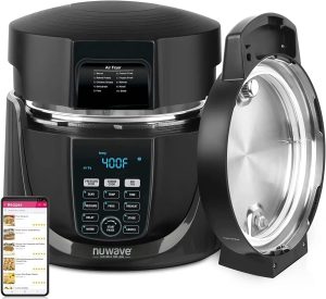 Nuwave Duet Pressure Cook and Air Fryer Combo Cook; Stainless Steel Pot & Rack