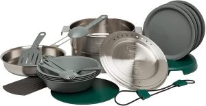 Stanley Base Camp Cook Set for 4 | 21 Pcs Nesting Cookware Made from Stainless Steel & BPA Free Material